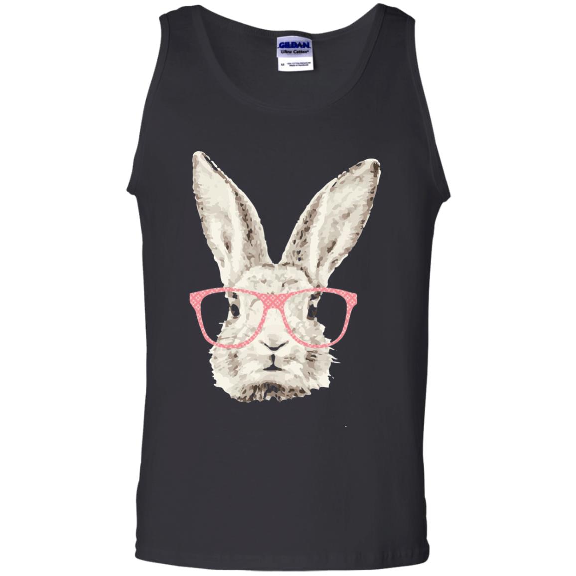Easter Bunny Rabbit Pink Glasses Funny Hipster Shirt Black