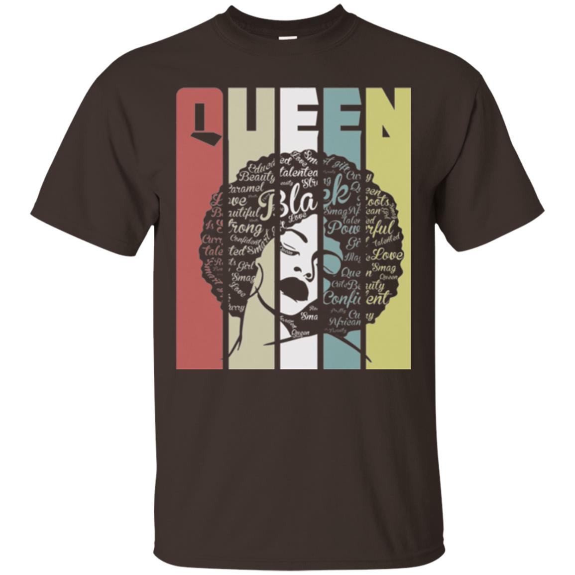Vintage Retro Strong Black Woman With Natural Hair Afro T-shirt Dark Chocolate