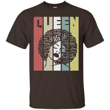 Vintage Retro Strong Black Woman With Natural Hair Afro T-shirt Dark Chocolate