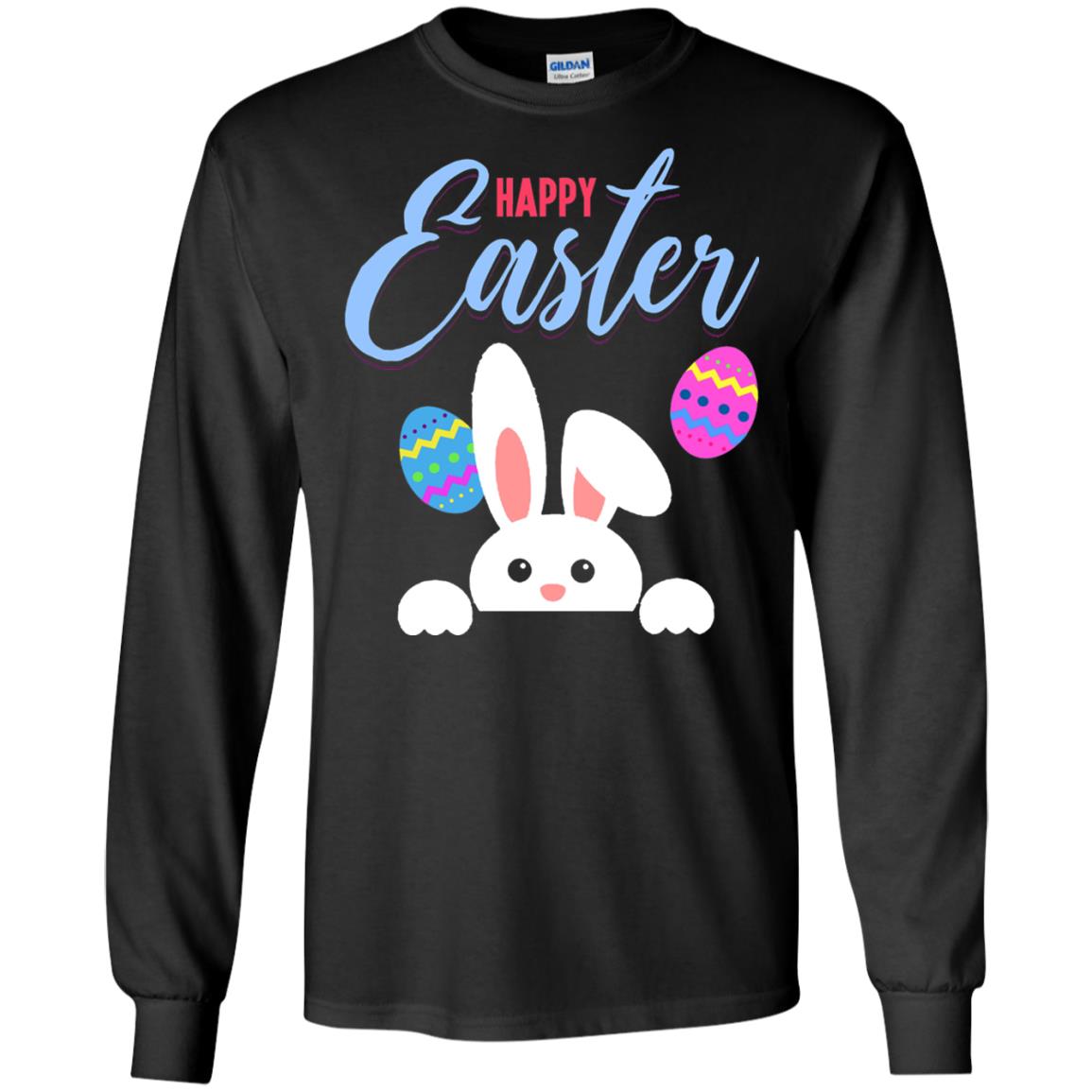 Emoji Bunny Egg Happy Easter Shirt Black