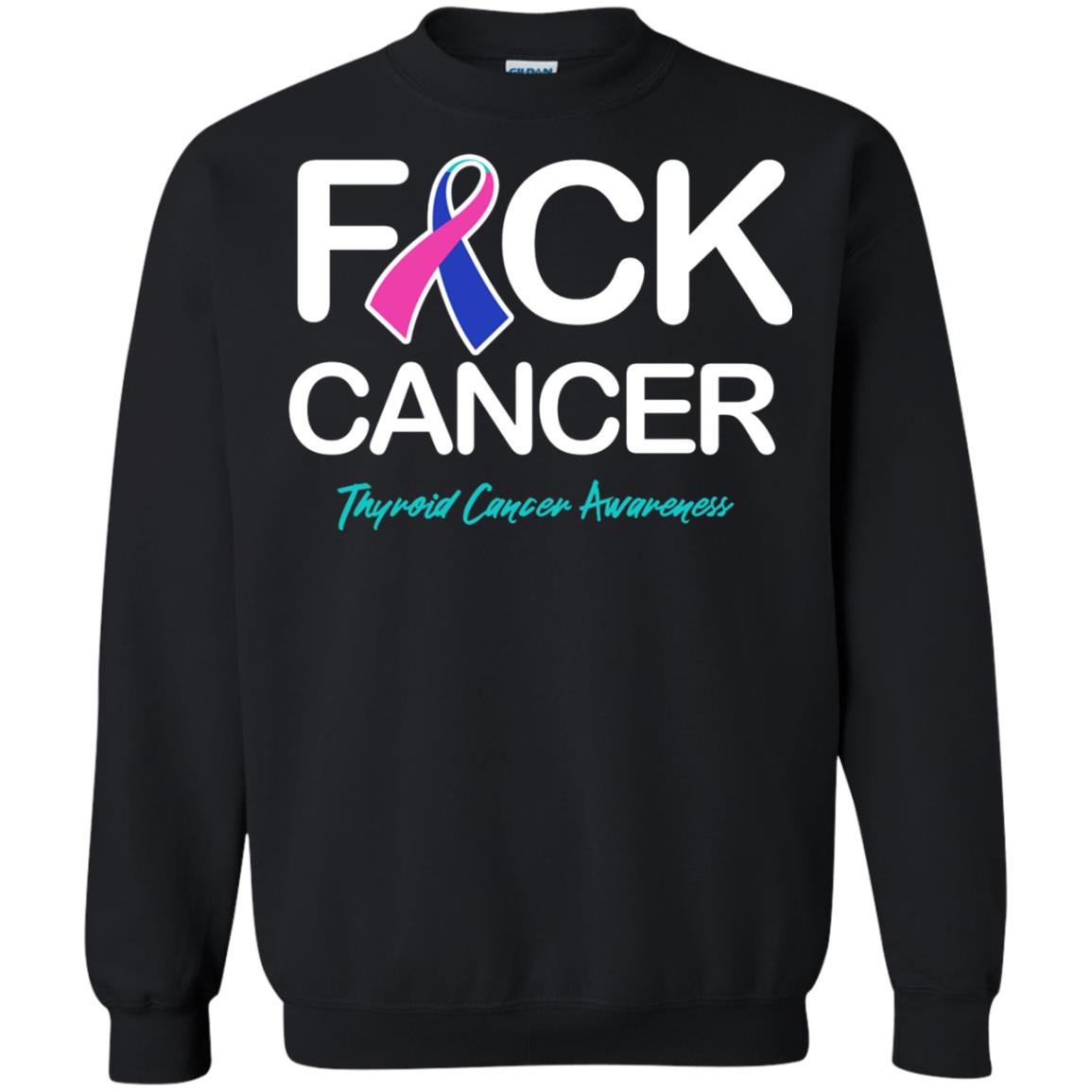 Fck Cancer Thyroid Cancer Awareness T-shirt Black