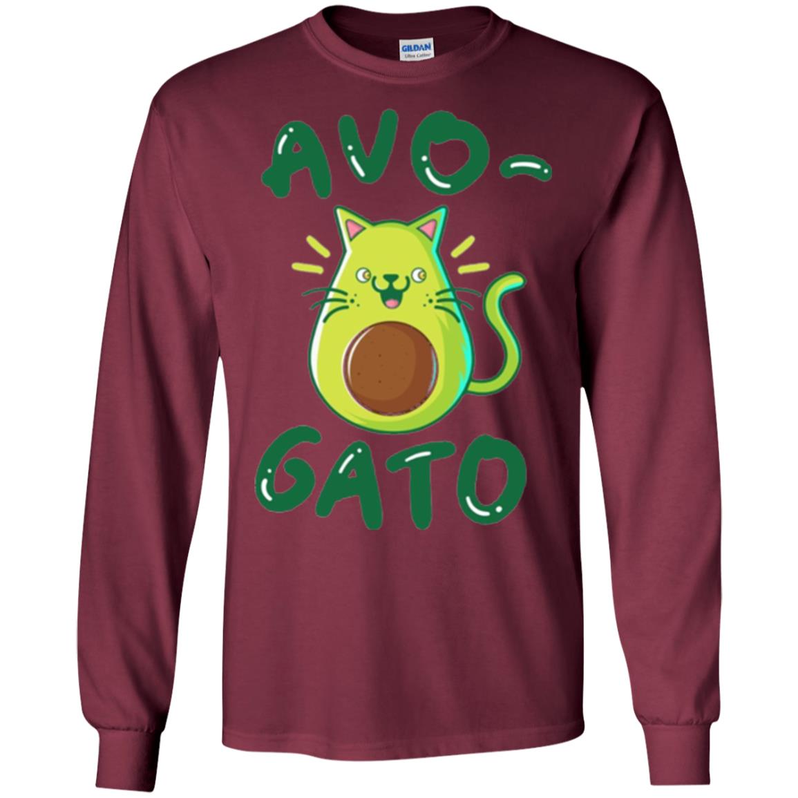 Cat Lovers T-shirt Avocado Avogato Maroon
