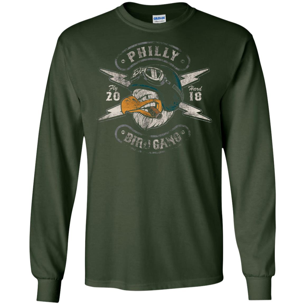Bird Gang Eagles T-shirt Vintage Distressed Forest Green