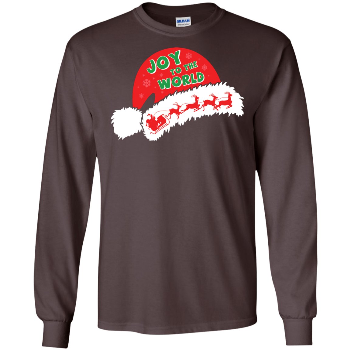 Christmas T-shirt Joy To The World Dark Chocolate