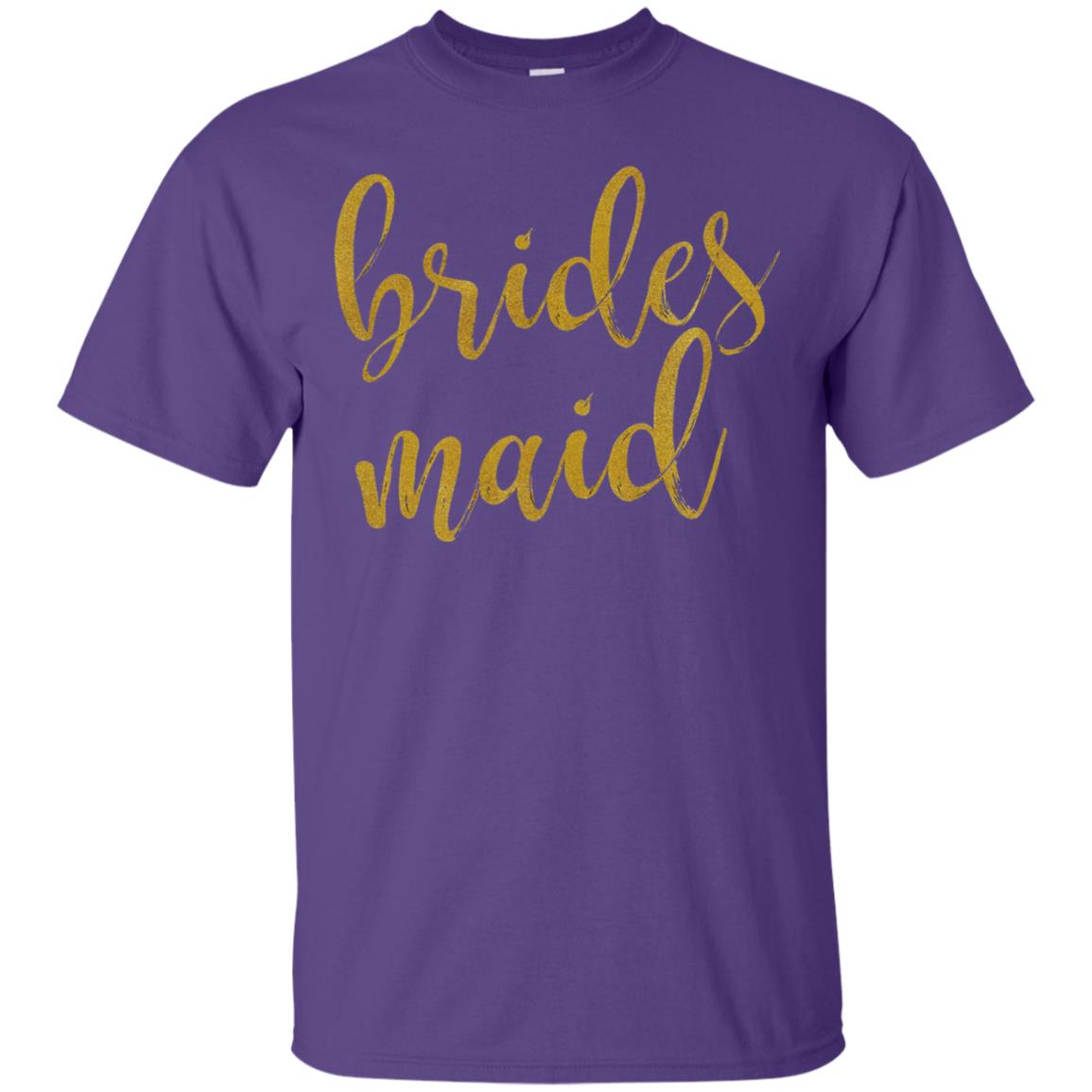 Bridesmaid Gold Glitter Bridal Shower T-shirt Purple