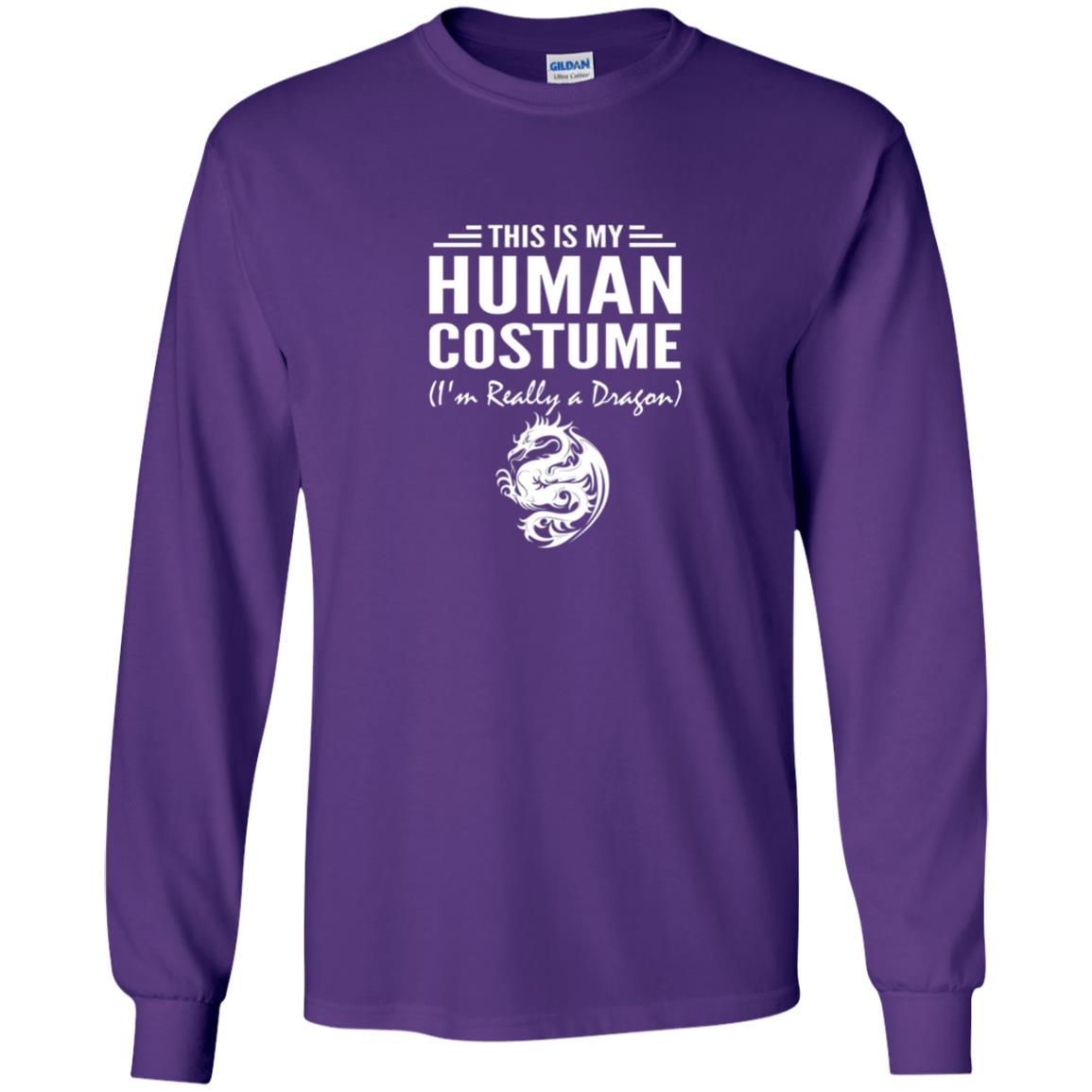 Dargon T-shirt This Is My Human Costume I'm Really A Dragon Purple