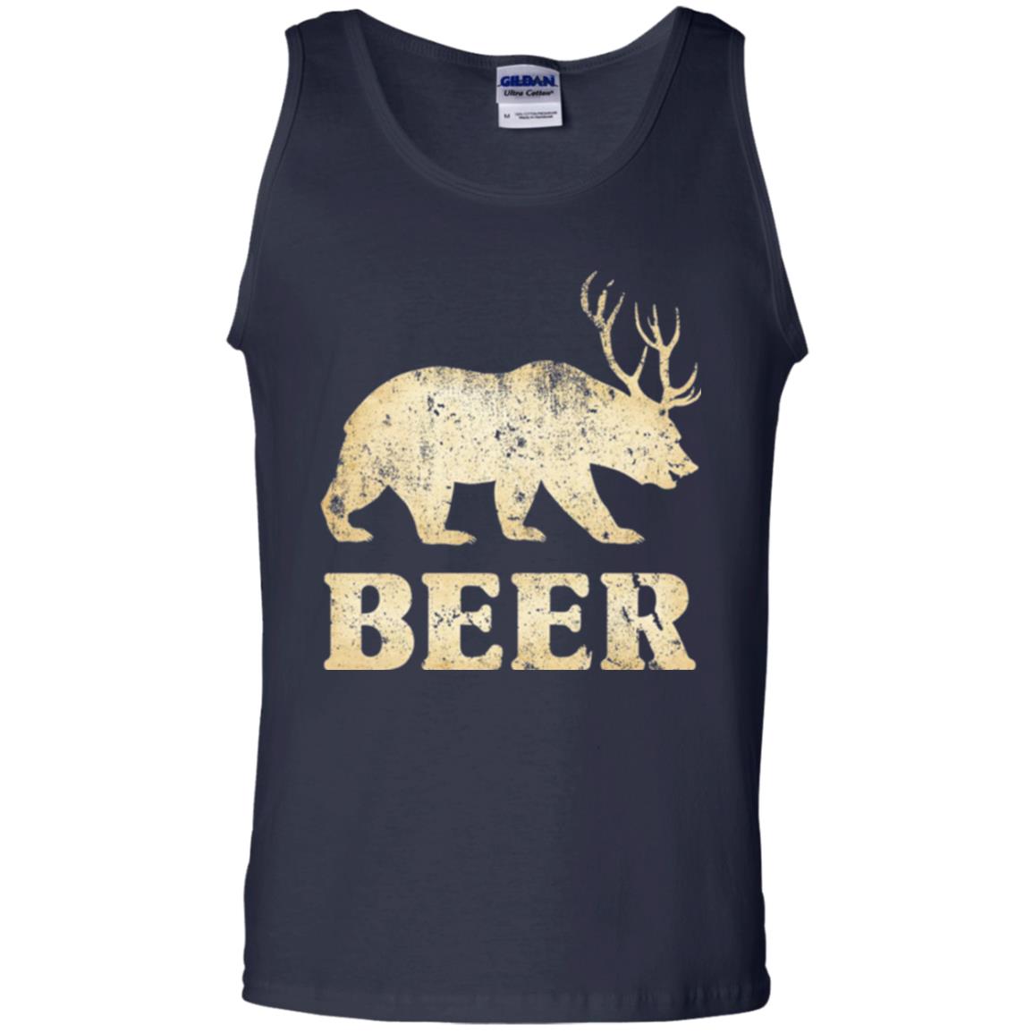 Beer T-shirt Vintage Bear Deer Navy