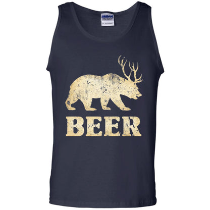 Beer T-shirt Vintage Bear Deer Navy