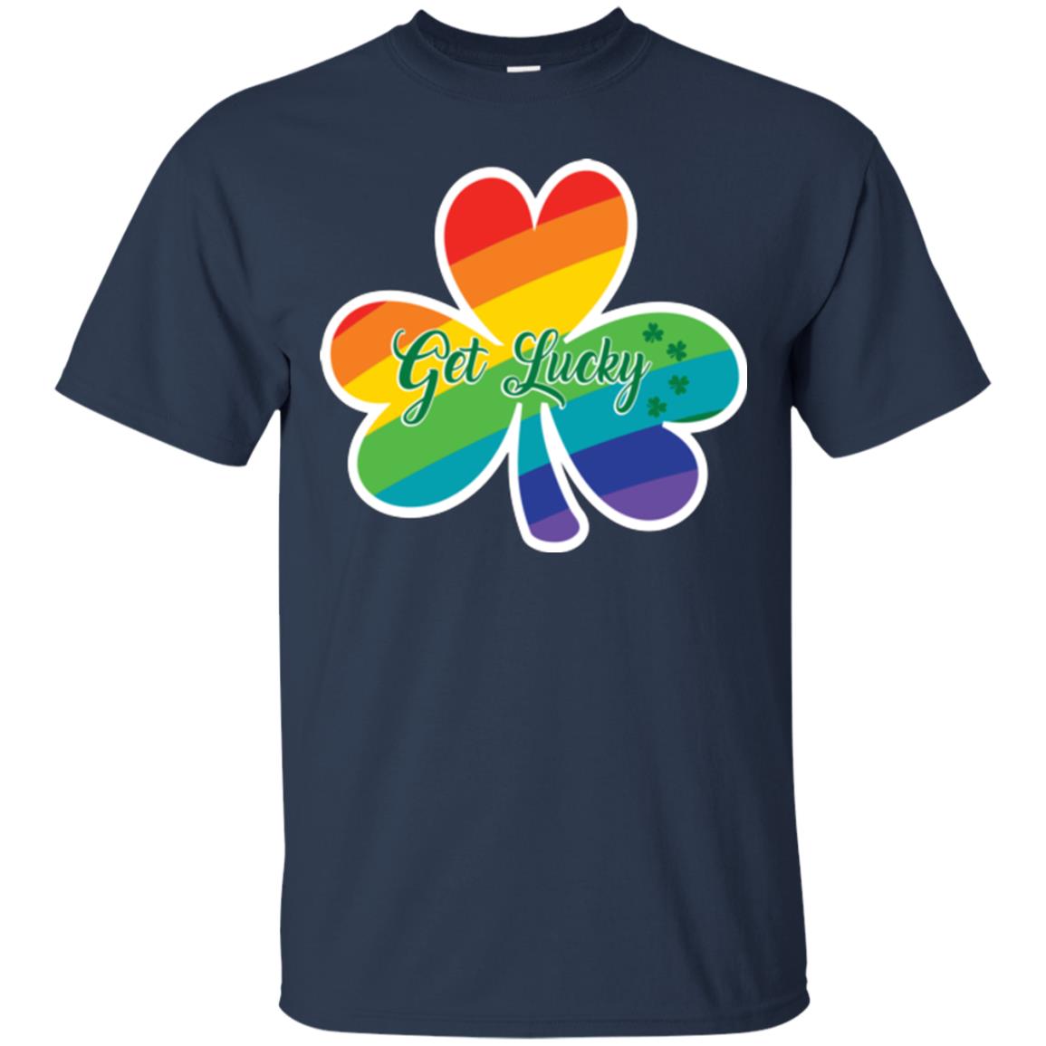 Lgbt T-shirt Shamrock Get Lucky Navy