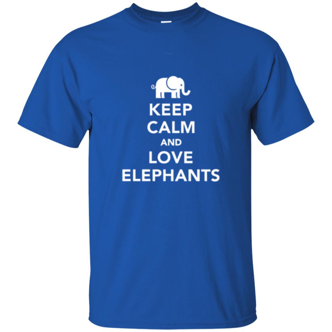 Elephant Lover T-shirt Keep Calm And Love Elephants T-shirt Royal