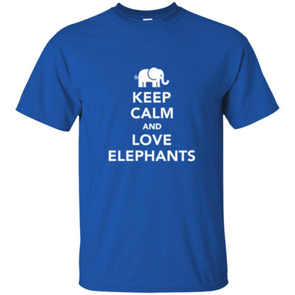 Elephant Lover T-shirt Keep Calm And Love Elephants T-shirt Royal