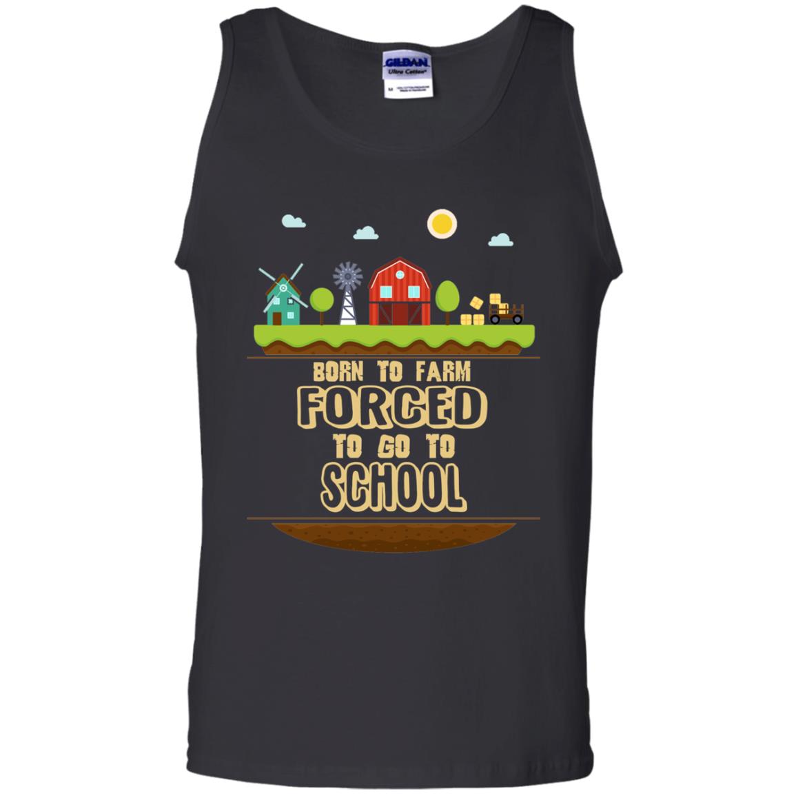 Born To Farm Forced To Go To School Farmer First Day Of School Shirt Black