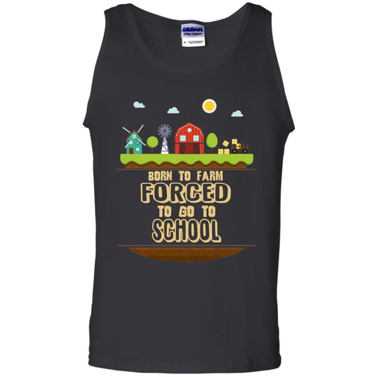 Born To Farm Forced To Go To School Farmer First Day Of School Shirt Black