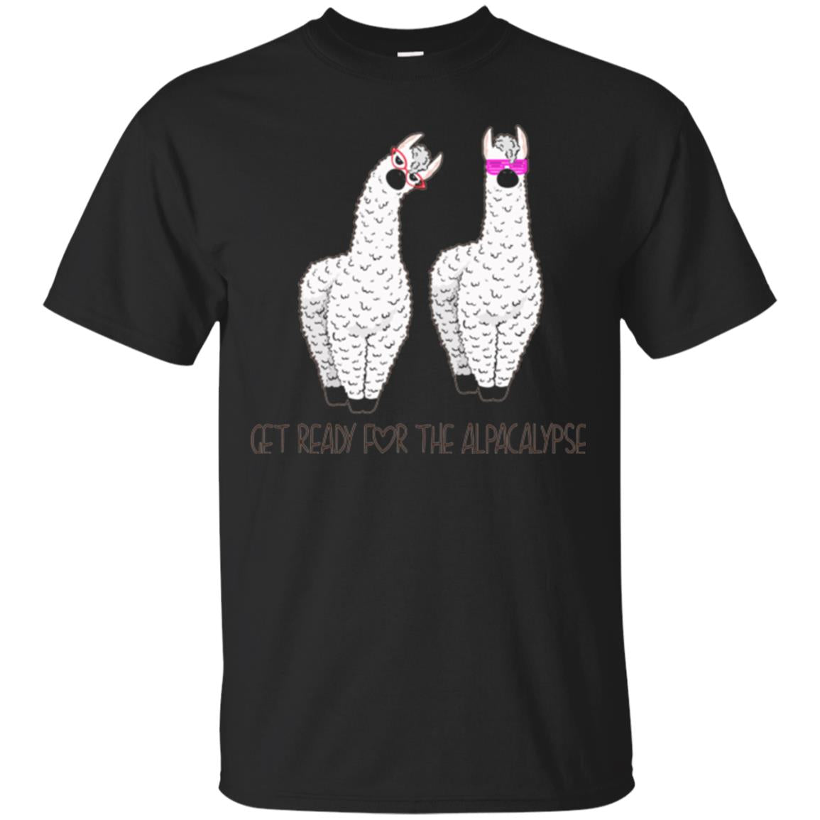 Funny Alpaca T-shirt Get Ready For The Alpacalypse Black