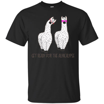 Funny Alpaca T-shirt Get Ready For The Alpacalypse Black