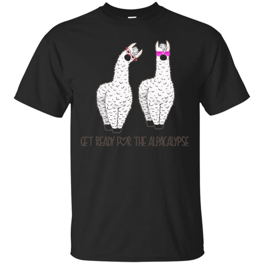 Funny Alpaca T-shirt Get Ready For The Alpacalypse Black