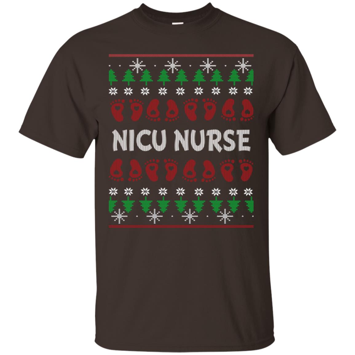 Nicu Nurse Nursing X-mas Christmas Gift Shirt Dark Chocolate