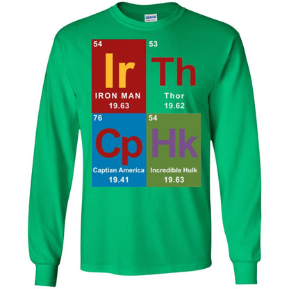 Marvel Avengers Periodic Table Elements T-shirt Irish Green
