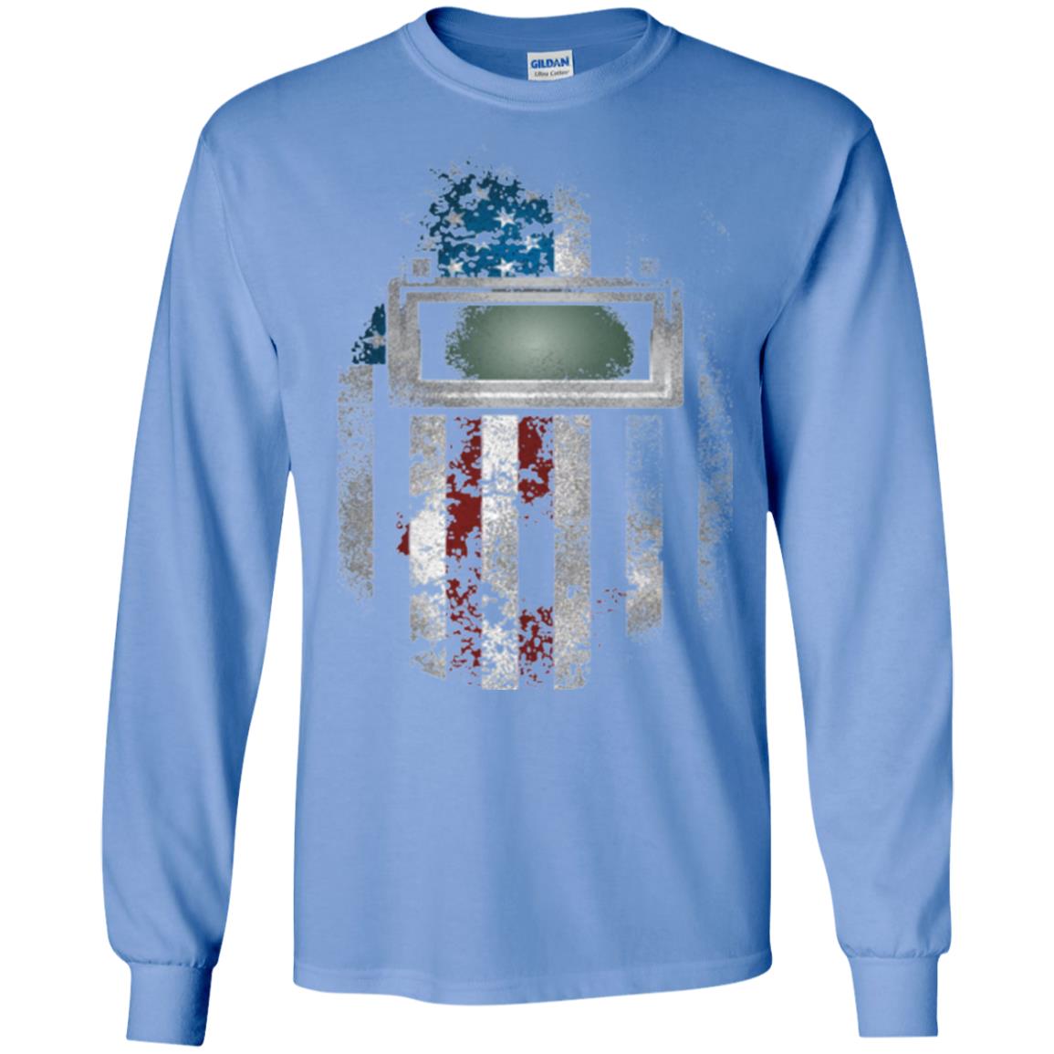 Welder Gift Shirt American Welding Hood Gift T-shirt Carolina Blue
