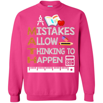 Math Lover T-shirt Mistakes Allow Thinking To Happen Heliconia