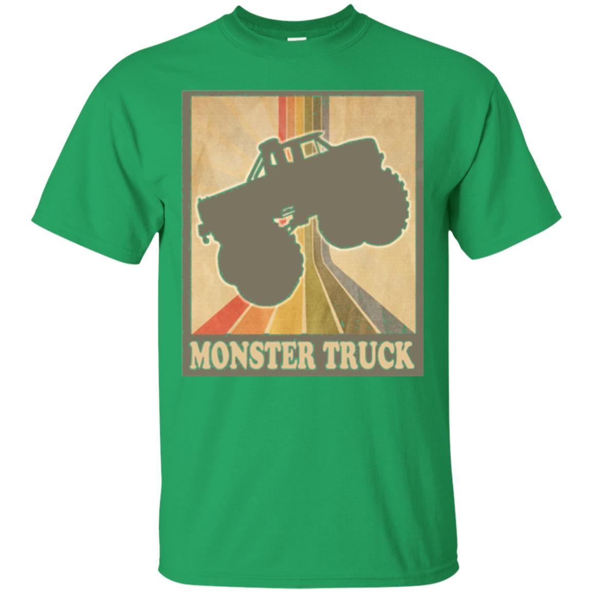 Vintage Big Size Truck Tee Retro Monster Truck T Shirt Irish Green