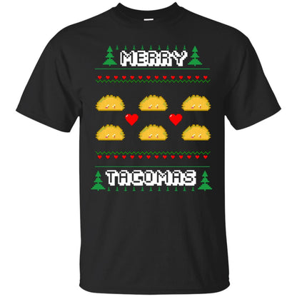 Merry Tacomas X-mas Gift Shirt For Taco Lovers Black