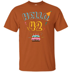 Hello 42 Forty Two 42nd 1976s Birthday Gift ShirtG200 Gildan Ultra Cotton T-Shirt