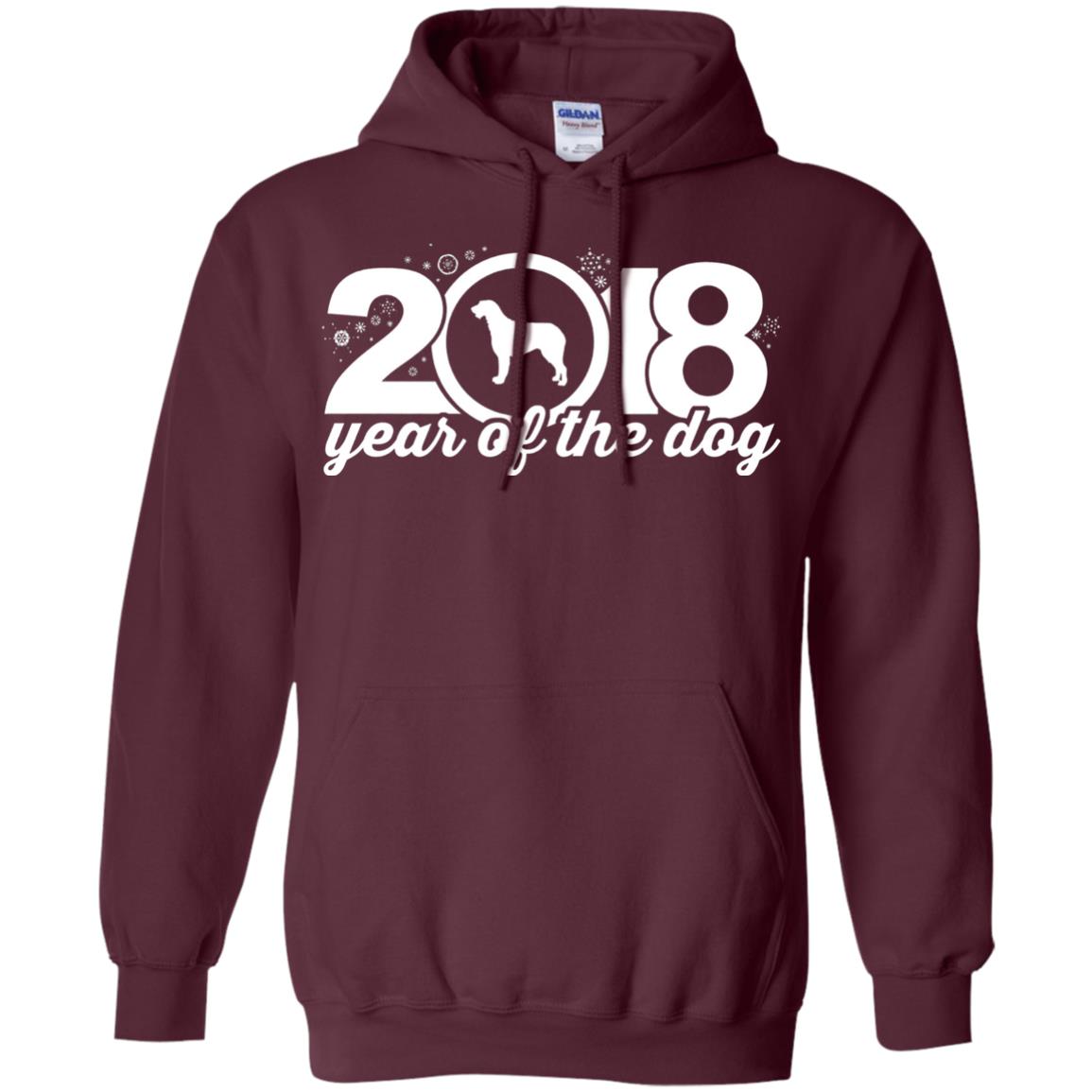 Irish Wolfhound Lover T-shirt 2018 Year Of The Dog New Year Maroon