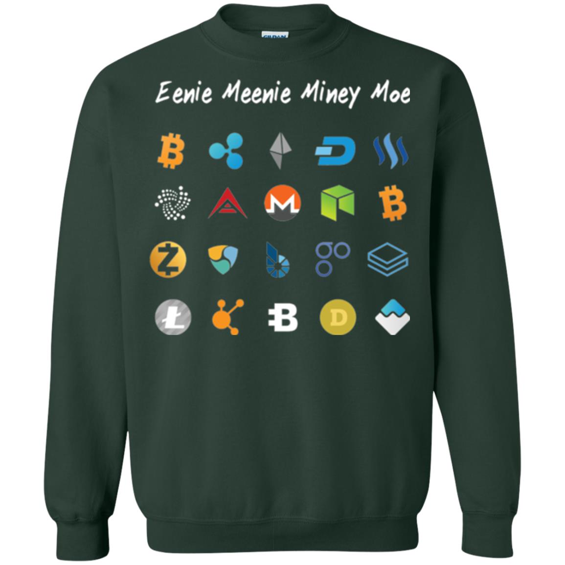 Bitcoin Litecoin Ethereum Eenie Meenie Miney Moe T-shirt Forest Green