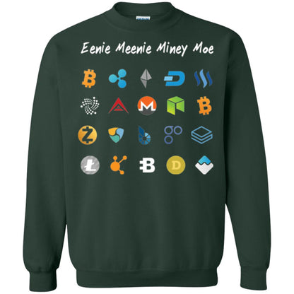 Bitcoin Litecoin Ethereum Eenie Meenie Miney Moe T-shirt Forest Green