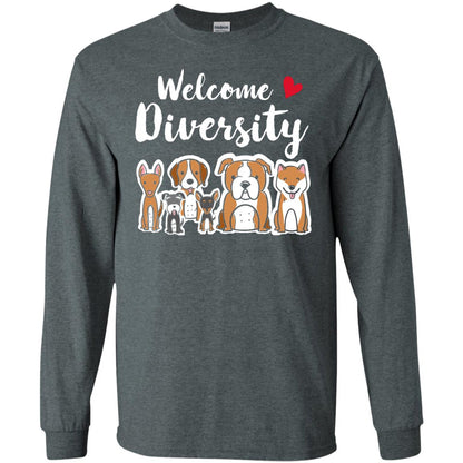 Dog Lover T-shirt Welcome Diversity Dark Heather
