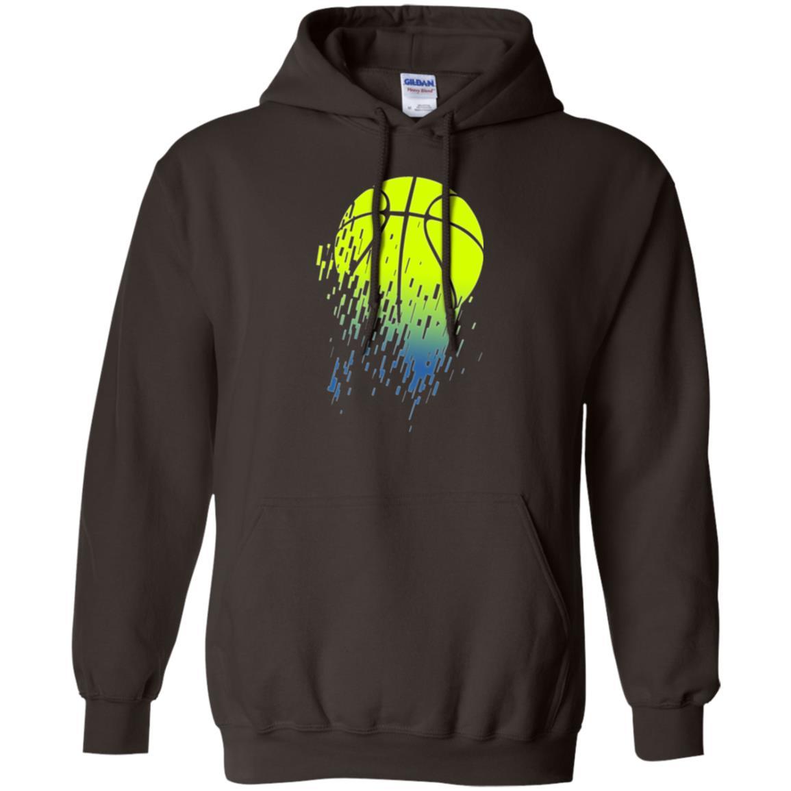Basketball T-shirt Disintegrating Neon Green Dark Chocolate