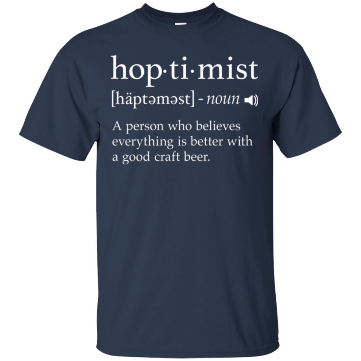 Beer Lover T-shirt Hoptimist Definition Navy