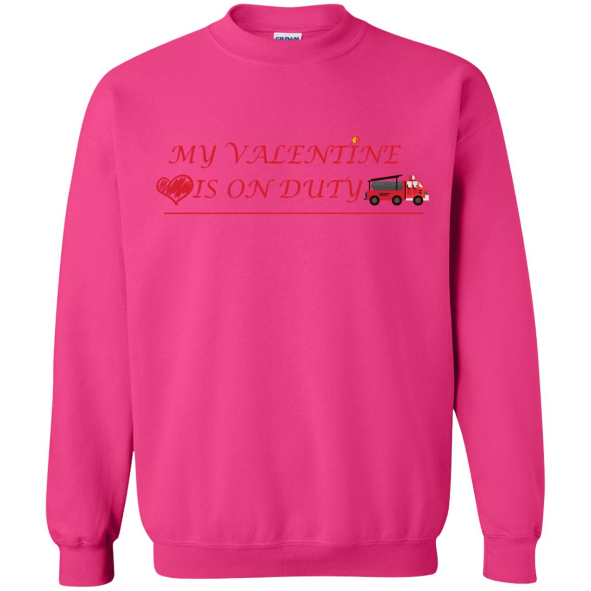 My Valentine Is On Duty Firefighter's Girlfriend Shirt Heliconia