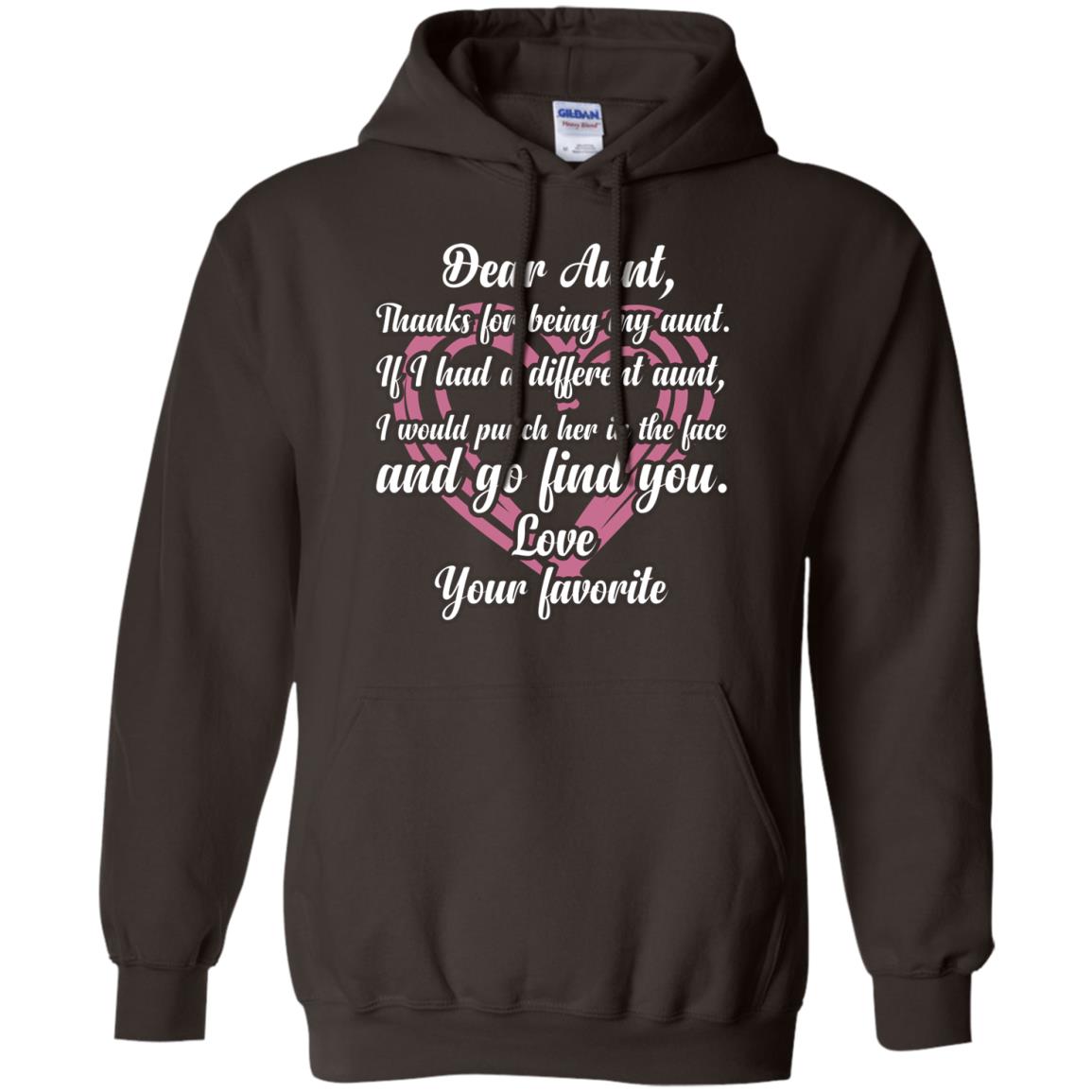 Dear Aunt Thank For Being My Aunt Family T-shirt Dark Chocolate
