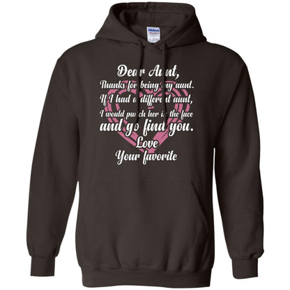 Dear Aunt Thank For Being My Aunt Family T-shirt Dark Chocolate