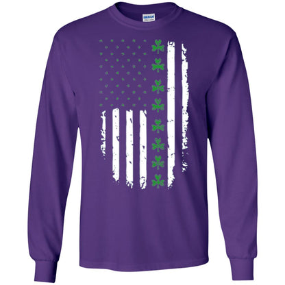 Irish American Flag St. Patrick_s Day T-shirt Purple