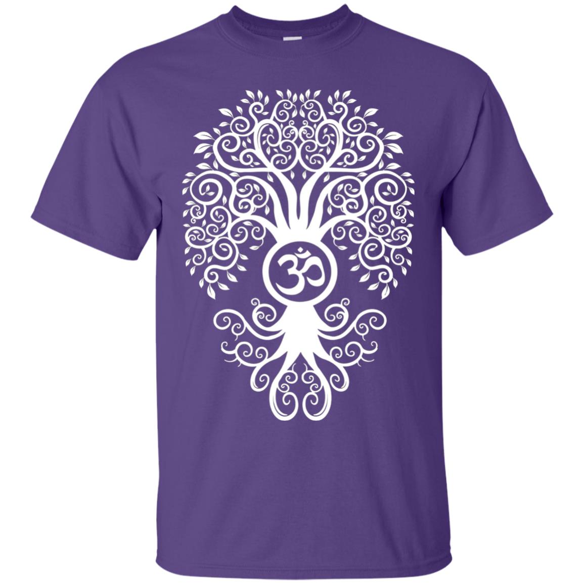 White Bodhi Tree Yoga Tshirt Purple