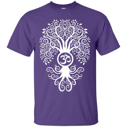 White Bodhi Tree Yoga Tshirt Purple