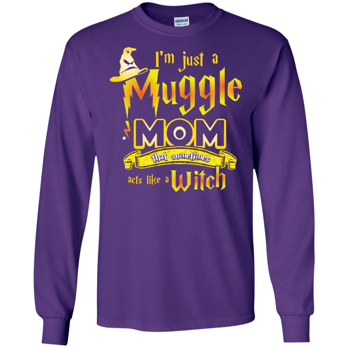 I_m Just A Muggle Mom That Sometimes Acts Like A Witch Fan Harry Potter Shirt For Mom Purple