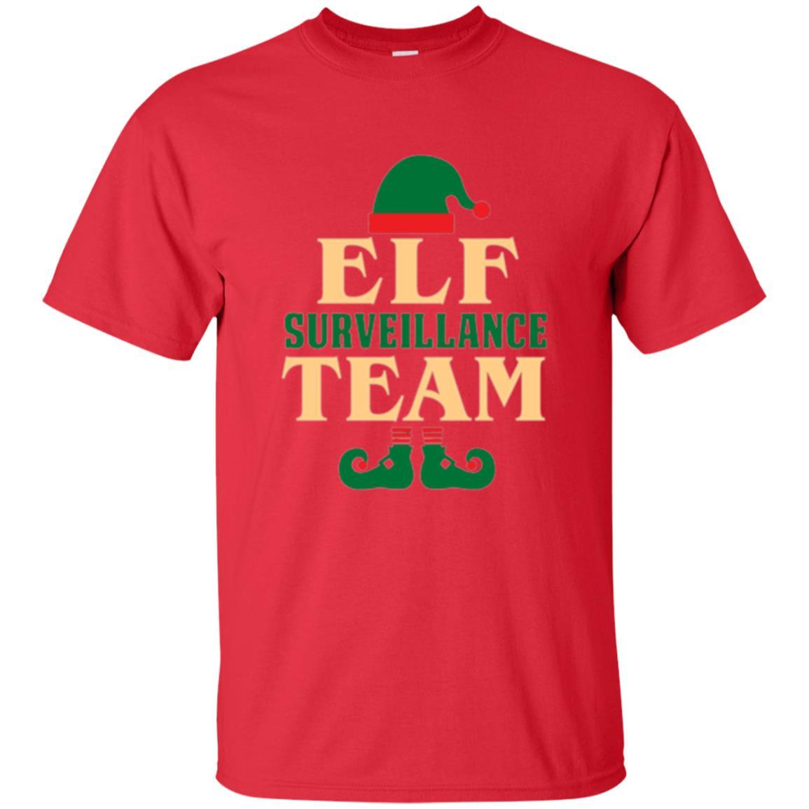 Christmas T-shirt Elf Surveillance Team T-shirt Red