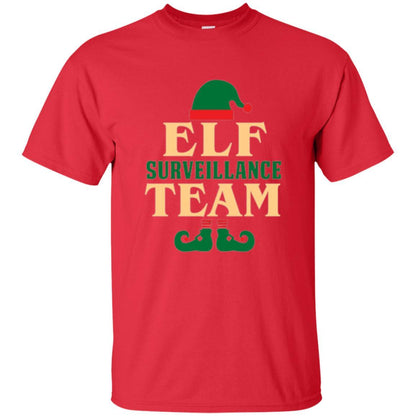 Christmas T-shirt Elf Surveillance Team T-shirt Red