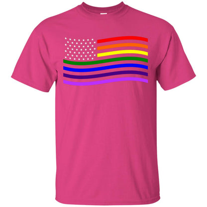 Lgbt T-shirt America Flag Heliconia