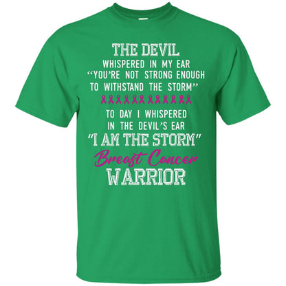 Breast Cancer Warrior T-shirt I Am The Storm Breast Cancer Warrior With Pink Ribbons Irish Green