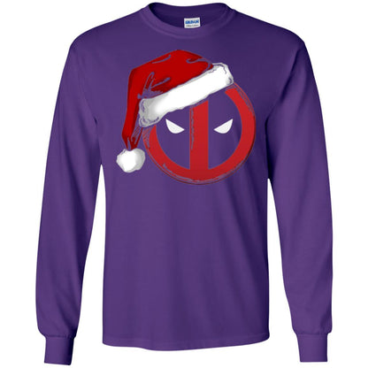 Christmas T-shirt Marvel Deadpool Icon Santa Hat Christmas Graphic Purple