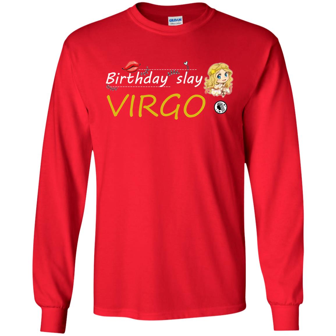 Cute Virgo Girl Birthday Lip Slay T-shirt Red