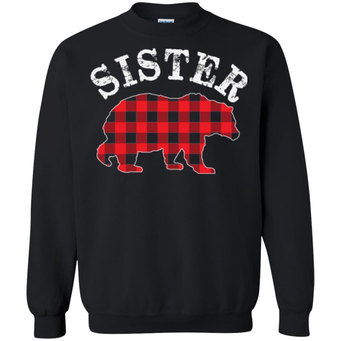 Family T-shirt Red Plaid Sister Bear Black