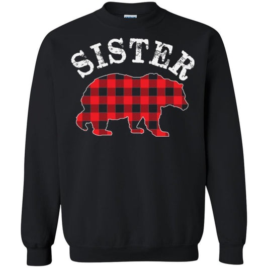 Family T-shirt Red Plaid Sister Bear Black