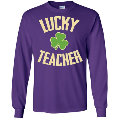 Lucky Teacher Shirt St. Patrick_s Day T-shirt Purple