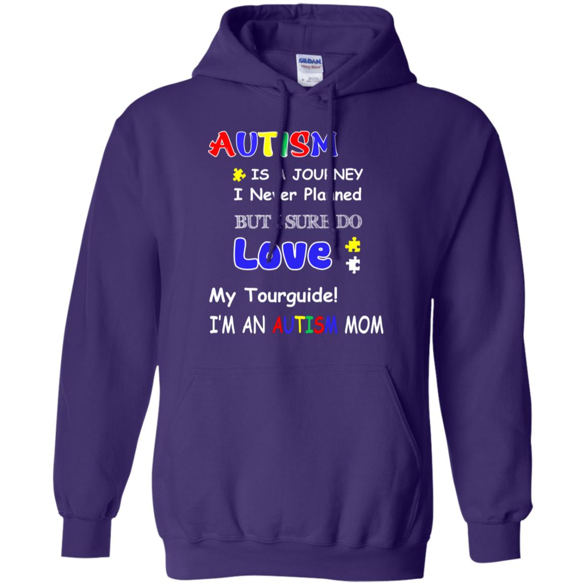 Autism Is A Journey I Never Planned But I Sure Do Love My Tourguide Im An Autism Mom Shirt Purple